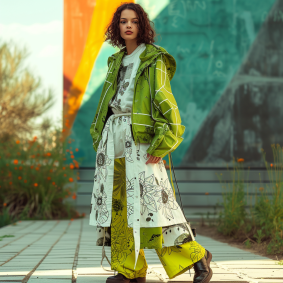Digital Diva: Elina Karimova Rocks Cyberpunk Chic in Tech Wear Ensemble