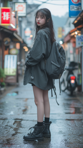 Elegance in the Rain: Chizuko Yoshida's Street Style
