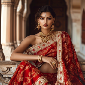 Graceful Elegance: Samikshavad Portrait by Bholekar Srihari Featuring ...