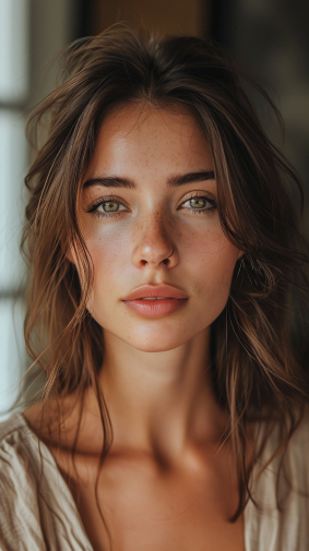 Beauty In Natural Light: Portrait Of Eszter Mattioni With Freckled Hair 