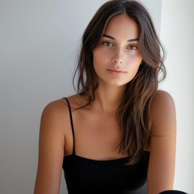 Captivating Elegance: Annabel Eyres Strikes a Pose in Chic Black Top for Private Portrait Session