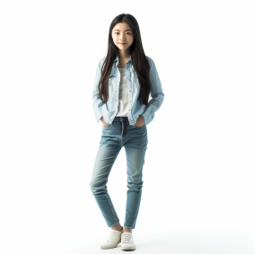 Denim Chic: A Character Portrait by Chen Jiru