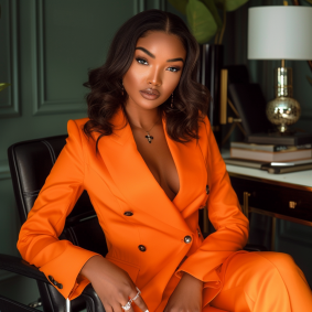 Distinguished Elegance: Daphne Allen's Neoclassical Fashion Statement