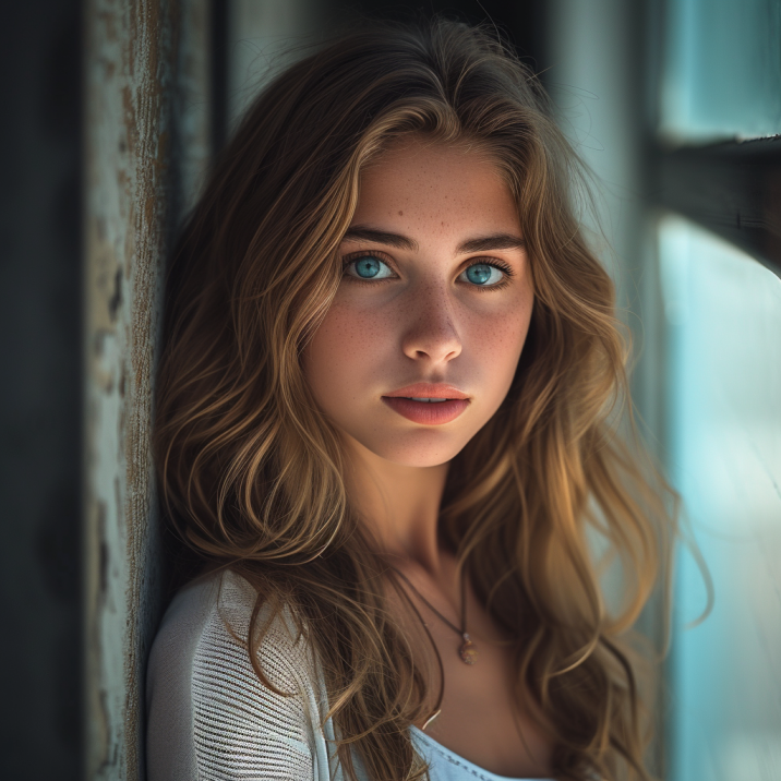 Enigmatic Gaze: The Blue-Eyed Woman - A Captivating Portrait of Eszter ...