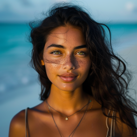 Freckled Beauty Amidst Nature: A Portrait of Southeast Asian Charm