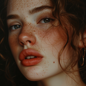 Gaze of Intrigue: Photorealistic Portrait by Brigette Barrager Captures Woman's Concern with Hyperrealistic Detail