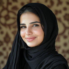Leopard Elegance: Aya Goda's Hurufiyya Portrait in Dubai RPG Style