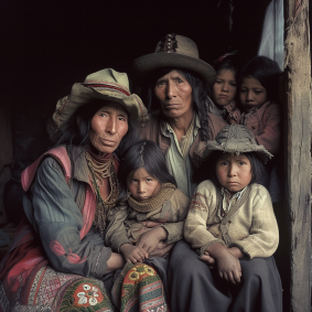 Multi-Generational Harmony: Embracing Love on a Vibrant Porch - A Tribute to Fernand Pelez in Kodachrome