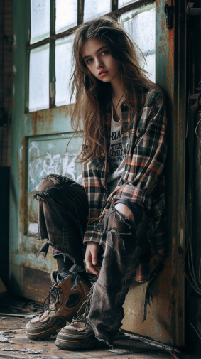 Neo-Expressionism Portrait: Chizuko's Grunge Style
