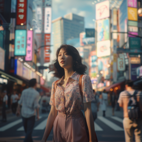 Neon City Reverie: Chen Jiru's Cinematic Portrait of Hong Kong Model Amid Urban Glow