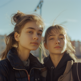 Nordic Elegance: Aesthetic Portraiture of Two Young Women in Urban ...