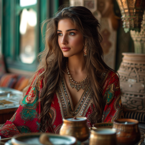 Oriental Elegance: A Jewish Model Embracing Qajar and Egyptian Art with Elina Karimova