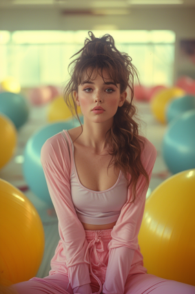 Retro Elegance: Elina's 80s Dream captured on Polaroid