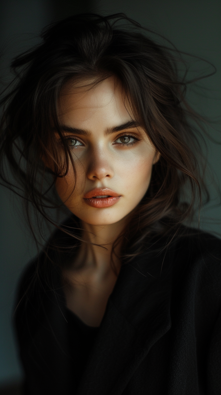 Romanian Beauty: Elina Karimova's Captivating Portrait with Flowing ...