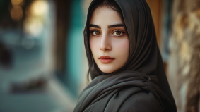 Serene Grace: Qajar-Inspired Portrait of Myanmar Model Amir Zand