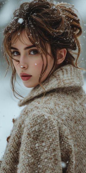 Snowfall Serenade: Elina Karimova's Livia Prima Captures a Russian Model in Romantic Winter Reverie