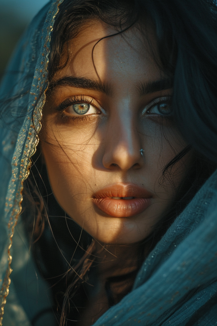 Veiled Beauty: The Enchanting Gaze of Algerian Model Amir Zand in Art ...