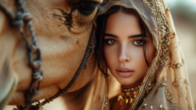 Veiled Majesty: Equestrian Elegance in Egyptian-Inspired Portrait by Dave Melvin
