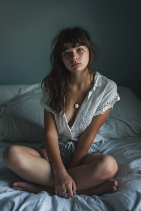 Whispers of Romance: Ethereal Elegance in Echo Chernik's Pale Portrait