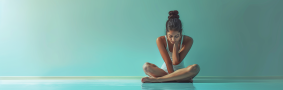 Zen Elegance: Graceful Yoga Pose with Ella Guru in Minimalistic White Dress