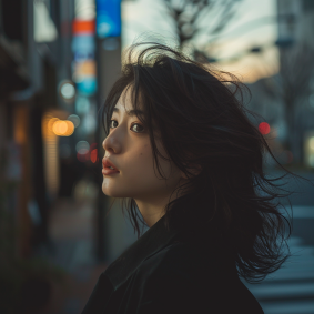City Serenade: Chizuko's Cinematic Portrait