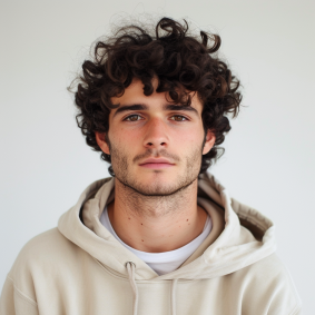 Curly-haired Brazilian Model: Anthony Angarola, A Serious Rococo Portrait
