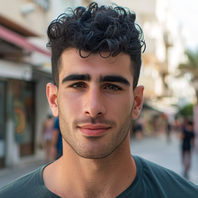 Dau-al-set's Charm: Tunisian Male Model Anton Solomoukha Captured by David Lazar on a Busy Street Corner