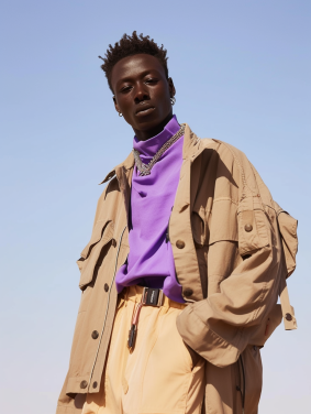 Desert Dreamer: Senegal Young Model Embracing Afrofuturism in Bruce Onobrakpeya-Inspired Portrait