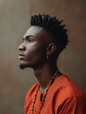 Dreadlocked Dreamer: Afrofuturism Portrait Inspired by Bruce Onobrakpeya