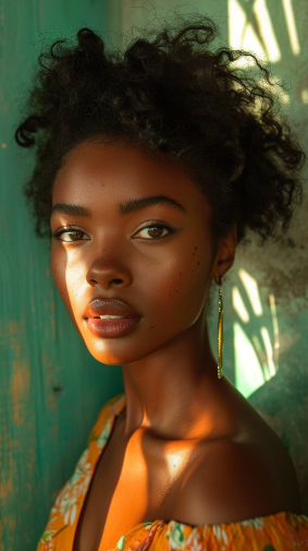 Elegance in Orange: Portraying Haitian Beauty