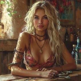 Fantasy Femme Fatale: Anna Katharina's Inked Seduction