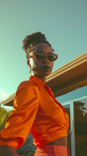 Ghanaian Girl: Afrofuturistic Beauty in Orange