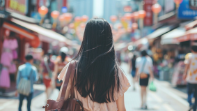 Glamour in the City: Cui Bai Strolls Through Hong Kong Streets