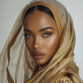 Golden Grace: Neoclassical Elegance meets Impressionist Beauty in Mauritania Female Model by Chinwe Chukwuogo-Roy