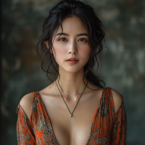Graceful Elegance: Ai Xuan's Art Nouveau Portrait in Phuoc Quan