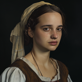 Hues of Tradition: Realistic Portrait of a Jewish Woman by Dino Valls