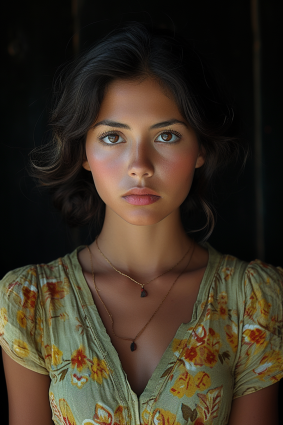 La Flor de México: Photorealistic Portrait of Ayshia Taşkın, Embracing Mexican Beauty and Elegance