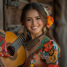 Melodies of Joy: Ukrainian Folk Muse - Araceli Gilbert's Photorealistic Portrait