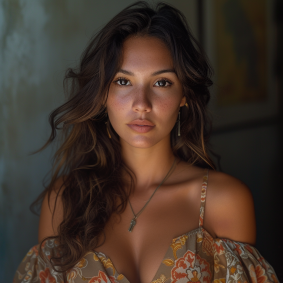 Mexican Elegance: Amelia's Art Nouveau Portrait