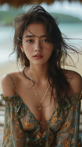 Neptune's Muse: Vietnam's Jewel in Lingerie - Neo-Romantic Portrait of Ai Xuan's Enigmatic Beauty