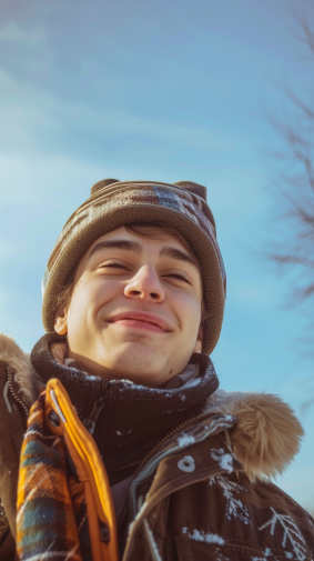 Portrait of Russian Charm: Derek Zabrocki in Traditional Attire with Anamorphic Lens Flare