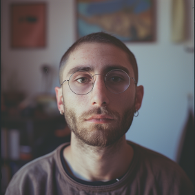 Portrait of Wisdom: Jewish Young Model Captured in Arte Povera Style by Fede Galizia's Studio