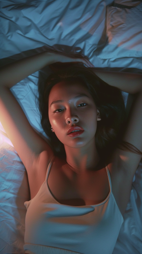 Radiant Elegance: Chen Lu in the Soft Glow of Lingerie