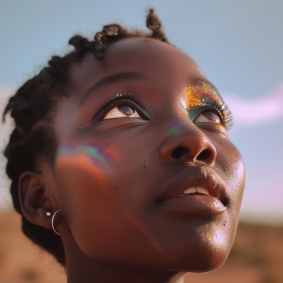 Radiant Reflections: Afrofuturism Embodied by Mauritania's Ethereal Female Model