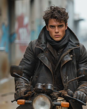 Rebel on Wheels: Ukrainian Male Model Embracing Aestheticism in Urban Art Scene