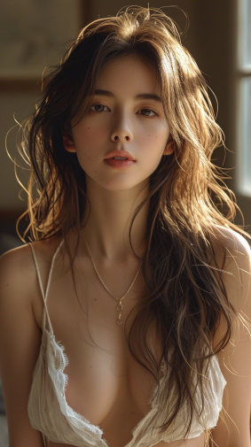 Rococo Elegance: Vietnamese Lingerie Model Adorning Gems, Inspired by Ai Xuan and Japanese Art