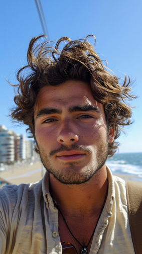 Seaside Elegance: Tunisian Model Embracing Artistry & Nature in Fede Galizia's Portrait