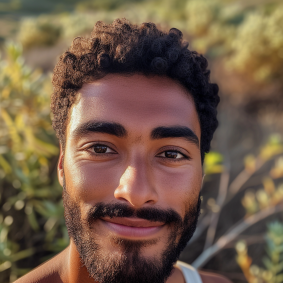 Senegalese Magic: Portraying Adam Dario Keel - A Smiling Male Model with Nature's Beauty
