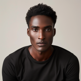 Serious Elegance: A Portrait Inspired by Harlem Renaissance with Stunning Cuban Male Model, Bruce Onobrakpeya