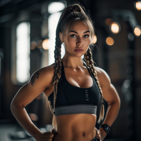 Strength Defined: Anna Katharina Block Embodies Power and Fitness in Gym Portrait